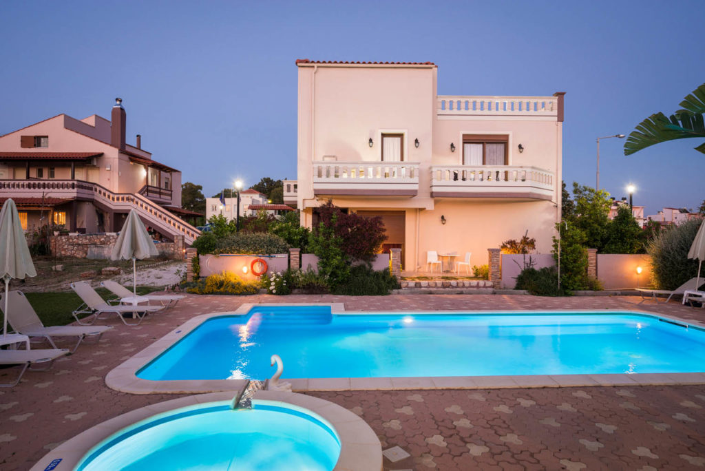 Hotel's pool at evening